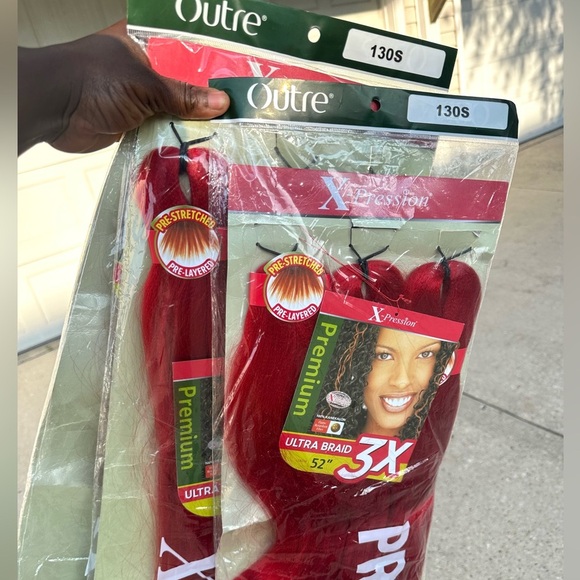 Outre Xpression 3x Ultra Braid Hair 52 Inches Red Color 130S - 5 Packs Kanekalon - Picture 7 of 9